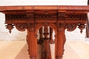 Renaissance style Desk table in Walnut, France 19th century