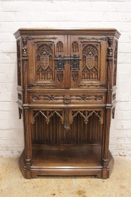 Quality walnut gothic cabinet in walnut