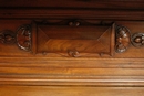 Henri II style Cabinet in Walnut, France 19th century