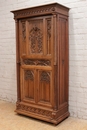 Gothic style Armoire in Walnut, France 1900