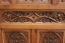 Gothic style Armoire in Walnut, France 1900