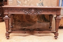 Regency style Center table in walnut and marble, France 19th century