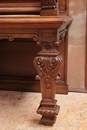 Regency style Hall bench in Walnut, France 19th century