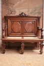 Regency style Hall bench in Walnut, France 19th century