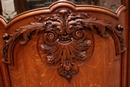 Regency style Corner display cabinet in oak marble beveled glass, France 1900