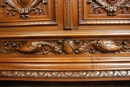 Renaissance style 3 Pc. Walnut office set, France 19th century