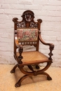 Renaissance style Arm chair in Walnut, France 19th century