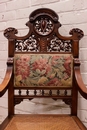 Renaissance style Arm chair in Walnut, France 19th century
