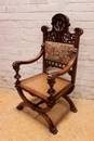 Renaissance style Arm chair in Walnut, France 19th century