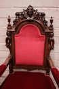 Renaissance style Arm chairs and chairs in Oak, Belgium 19th century