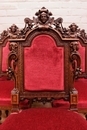 Renaissance style Arm chairs and chairs in Oak, Belgium 19th century