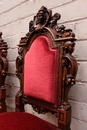 Renaissance style Arm chairs and chairs in Oak, Belgium 19th century