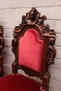 Renaissance style Arm chairs and chairs in Oak, Belgium 19th century