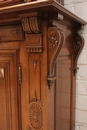 Renaissance style Cabinet in walnut and marble, France 19th century