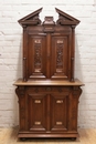 Renaissance style Cabinet in walnut and marble, France 19th century