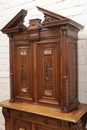 Renaissance style Cabinet in walnut and marble, France 19th century