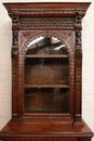 Renaissance style Cabinet/bookcase in Oak, Belgium 19th century