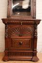 Renaissance style Cabinet/bookcase in Oak, Belgium 19th century