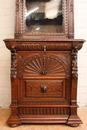 Renaissance style Cabinet/bookcase in Oak, Belgium 19th century