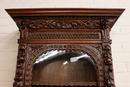 Renaissance style Cabinet/bookcase in Oak, Belgium 19th century