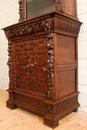 Renaissance style Cabinet/bookcase in Oak, Belgium 19th century