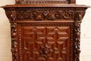 Renaissance style Cabinet/bookcase in Oak, Belgium 19th century