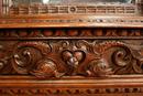 Renaissance style Cabinet/bookcase in Oak, Belgium 19th century