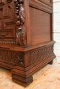 Renaissance style Cabinet/bookcase in Oak, Belgium 19th century