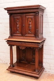 Renaissance Cabinet/secretary in walnut