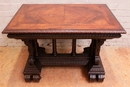 Renaissance style Center table in Walnut, France 19th century