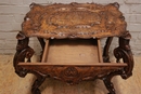 Renaissance style Center table in Walnut, France 19th century