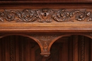 Renaissance style Credenza display cabinet in Walnut, France 19th century