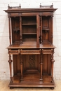 Renaissance style Credenza display cabinet in Walnut, France 19th century