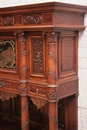 Renaissance style Credenza in walnut and marble, France 19th century