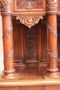Renaissance style Credenza in walnut and marble, France 19th century