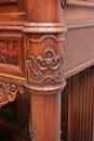 Renaissance style Credenza in walnut and marble, France 19th century