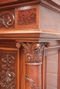 Renaissance style Credenza in walnut and marble, France 19th century