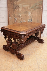 Renaissance dolphin desk table in oak