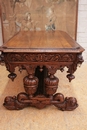 Renaissance style Desk table in Oak, Belgium 19th century