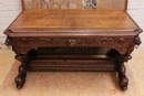 Renaissance style Desk table in Oak, Belgium 19th century