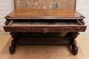 Renaissance style Desk table in Oak, Belgium 19th century