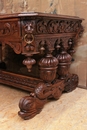 Renaissance style Desk table in Oak, Belgium 19th century