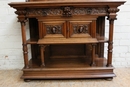 Renaissance style Exceptional walnut 13pc renaissance dinning set in Walnut, France 19th century