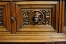 Renaissance style Exceptional walnut 13pc renaissance dinning set in Walnut, France 19th century