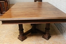 Renaissance style Exceptional walnut 13pc renaissance dinning set in Walnut, France 19th century