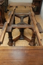 Renaissance style Exceptional walnut 13pc renaissance dinning set in Walnut, France 19th century