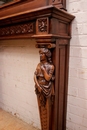 Renaissance style Fire mantel in Walnut, France 19th century