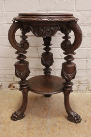 Renaissance flower stand/pedestal in oak