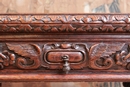 Renaissance style Game table in Oak, France 19th century