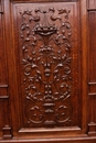 Renaissance style Hall bench in Oak, France 19th century